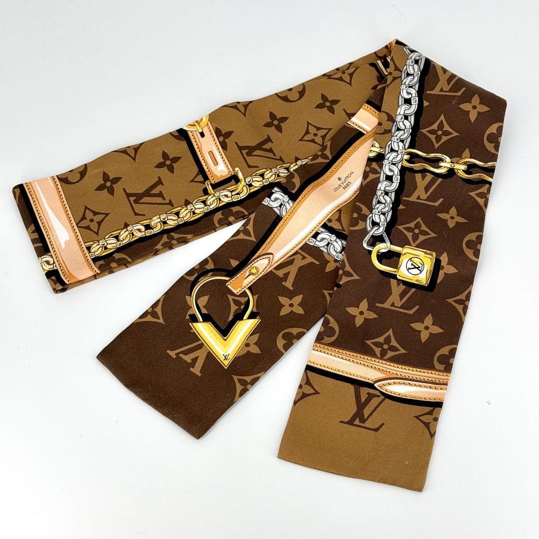 Louis Vuitton Monogram Silk Confidential Scarf Bandana  