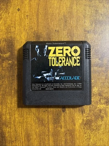 Vintage Sega Genesis Zero Tolerance Video Game Cartridge Only- Near Mint