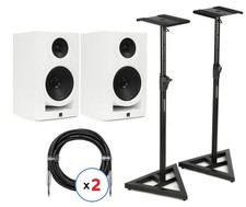 Kali Audio IN-8 V2 8-inch Powered Studio Monitor Pair with Stands and Cables -