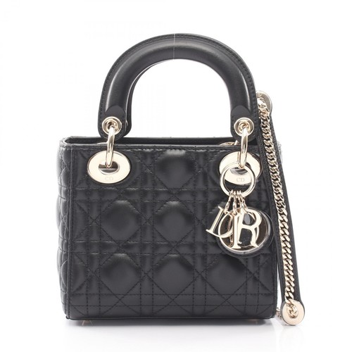 Christian Dior Lady Dior Mini Cannage 2WAY Handbag M0505ONGEM900 leather Blk NEW