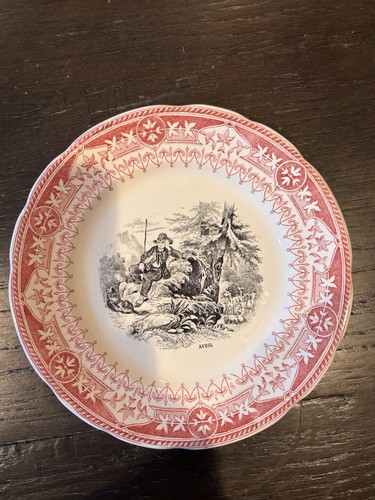 Sarreguemines Antique Calendar Plate April