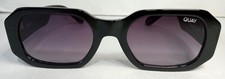QUAY HYPED UP SQUARE SUNGLASSES : BLACK / BLACK SMOKE 53/21 145 - RETAIL 95