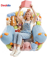 Clear Stuffed Animal Storage Bean Bag Chair Cover for Kids,Extra Large Beanbag C