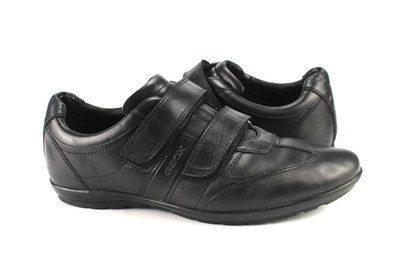 Geox Gr.44 Herren Comfort Halbschuhe Slipper Sneaker Leder Schwarz  TOP   M 104