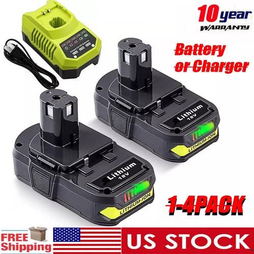 For RYOBI P108 18V 18 Volt One Plus High Capacity Lithium-ion Battery / Charger