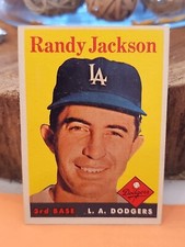 1958 Topps Baseball Card Randy Jackson 3rd Base L. A. Dodgers Near Mint # 301