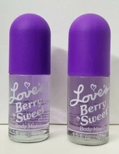 2 pk DANA LOVE'S BERRY SWEET BODY MIST 1.5 oz ea Very RARE unbox