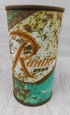 Rainier For Life Blue More Life Washington Steel Flat Top Premium Beer Can