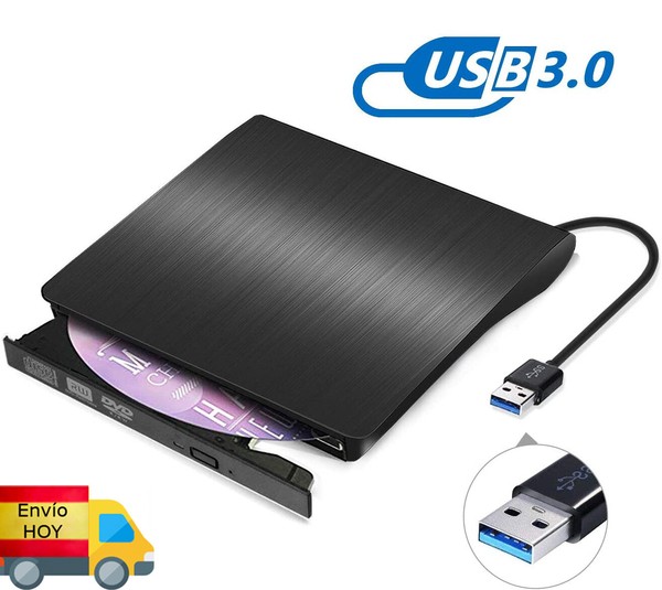 GRABADORA DVD CD EXTERNA REPRODUCTOR PORTÁTIL LECTOR USB 3.0 WINDOWS MAC