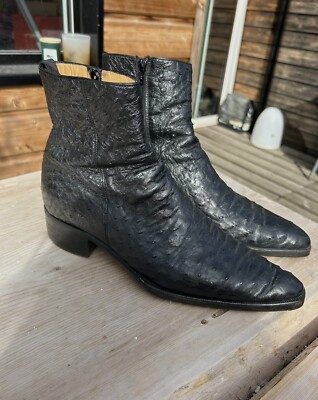 Texane Santiags Bottines En Autruche créées Pour Johnny Hallyday 🎸