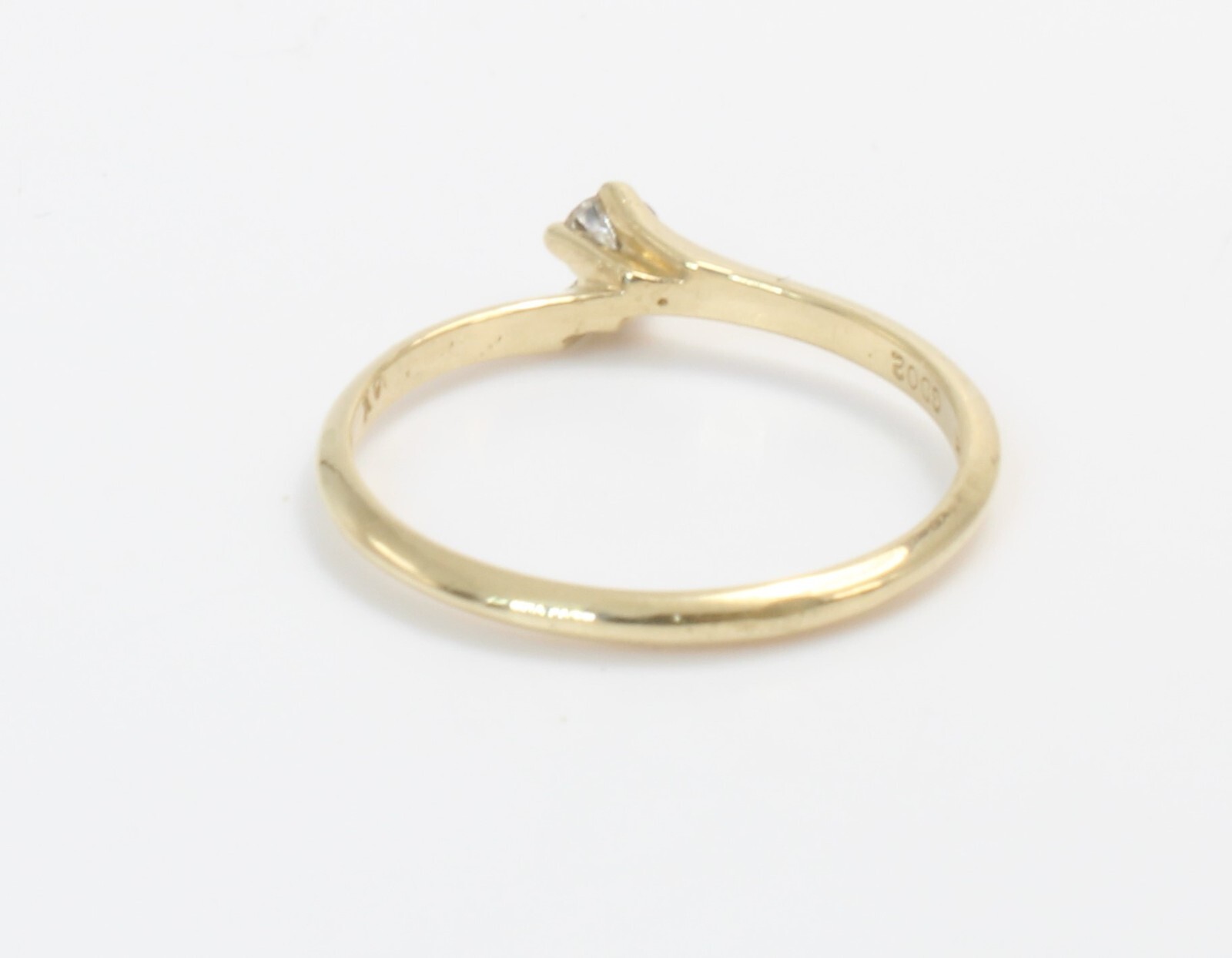 14k Gold .10ct Diamond Stackable Solitaire Weddin… - image 4