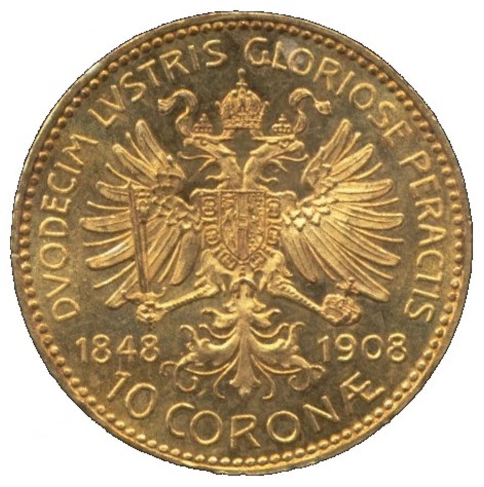 10 Kronen Österreich-Ungarn Goldmünze Franz Joseph I 1908, D0596 - Bild 2 von 2