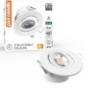 Downlight 6w Recessed Ceiling Tiltable CCT LED Dimmable Spot light IP44 White