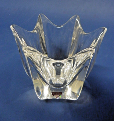 Orrefors Sweden Small Crystal Bowl Vase Signed 4''Tall