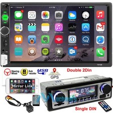 7" Double 2 DIN Car MP5 Player Bluetooth Touch Screen Stereo Radio With Camera