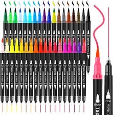 Taotree 36 Colors Dual Tip Art Markers Pens for Kids Adult Coloring Books, Artis