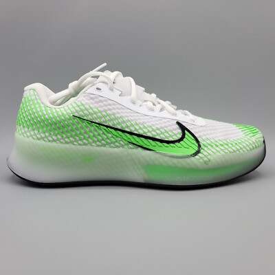 Men's Size 7.5 NikeCourt Air Zoom Vapor 11 HC White Poison Green - DR6966-106