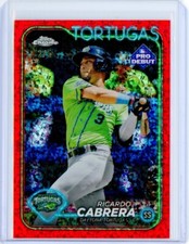 2024 Topps Pro Debut MILB RICARDO CABRERA RED Diamond Chrome Refractor RC 2/5