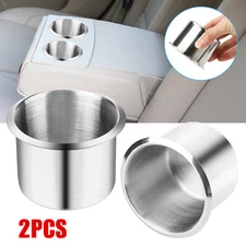 2x Stainless Steel Cup Drink Holder For Marine Boat RV Camper Car Inserts Couch