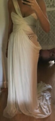 Mendel NWT 2008 Citron Chiffon Lace Embellished Strapless