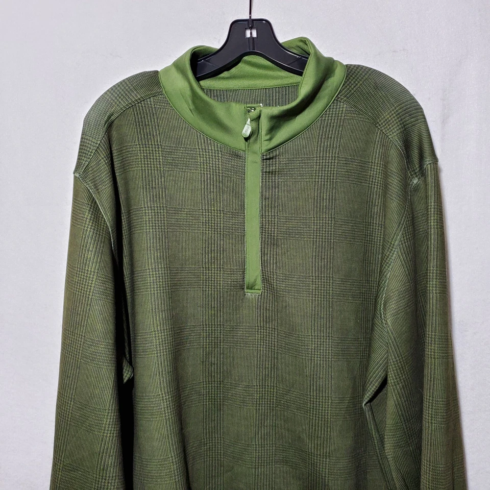 Camisa Pullover Bobby Jones 1/4 Cremallera Manga Larga Para Hombre Extra Grande Verde X-H20 Foto 3 de 4