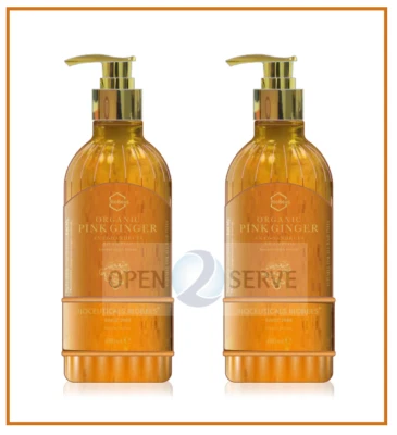 BIO BEES 2x BioBees Organic Pink Ginger Anti Dandruff Shampoo Pump - Vegetarian- 450ml