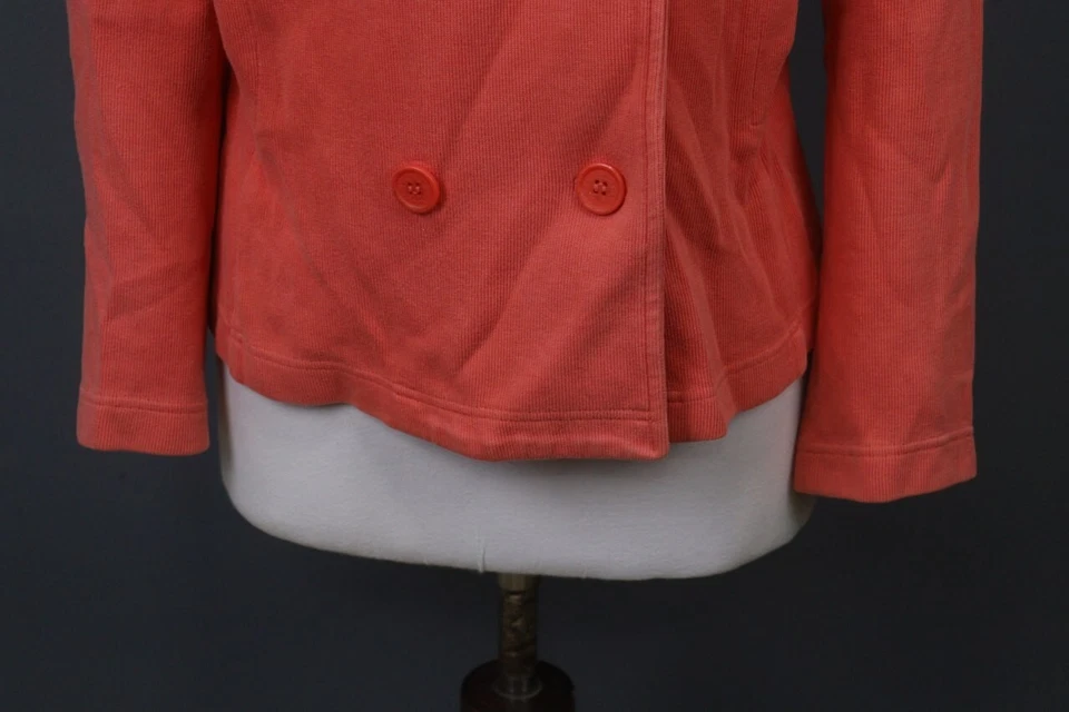 Lacoste оранжевый хлопок двубортный воротник пони логотип блейзер куртка размер 44 - Изображение 3 из 4