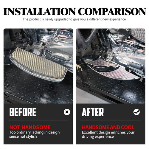 Chrome Driver Floorboards Foot Rests Fit For Touring Softail Dyna Street Glide - Picture 3 of 17