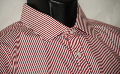 NWT Men's T.M. Lewin 17.5 36 slim fit striped shirt w 2Fold cotton