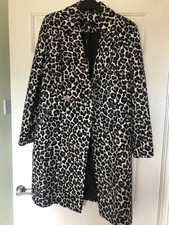 Julien Macdonald Leopard Animal Print Coat - Size 8