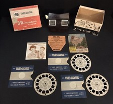 1955's "Model E" View-Master Viewer ORIGINAL BOX INSERTS, 3 REELS SLEEVES