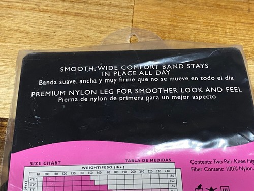 ✅Neu ✅No Nonsense Nylon Kniestrümpfe ✅Off Black ✅Größe Q Plus ✅Sheer Toe ✅2 Paar - Bild 8 von 8