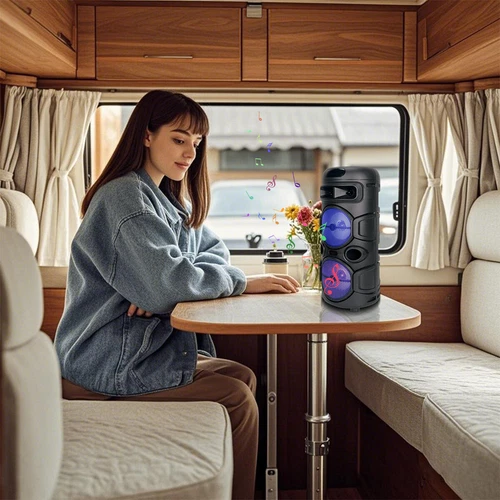 Dual 4 Portable Bluetooth Speaker BT/AUX/TWS Sub woofer Heavy Bass Sound System