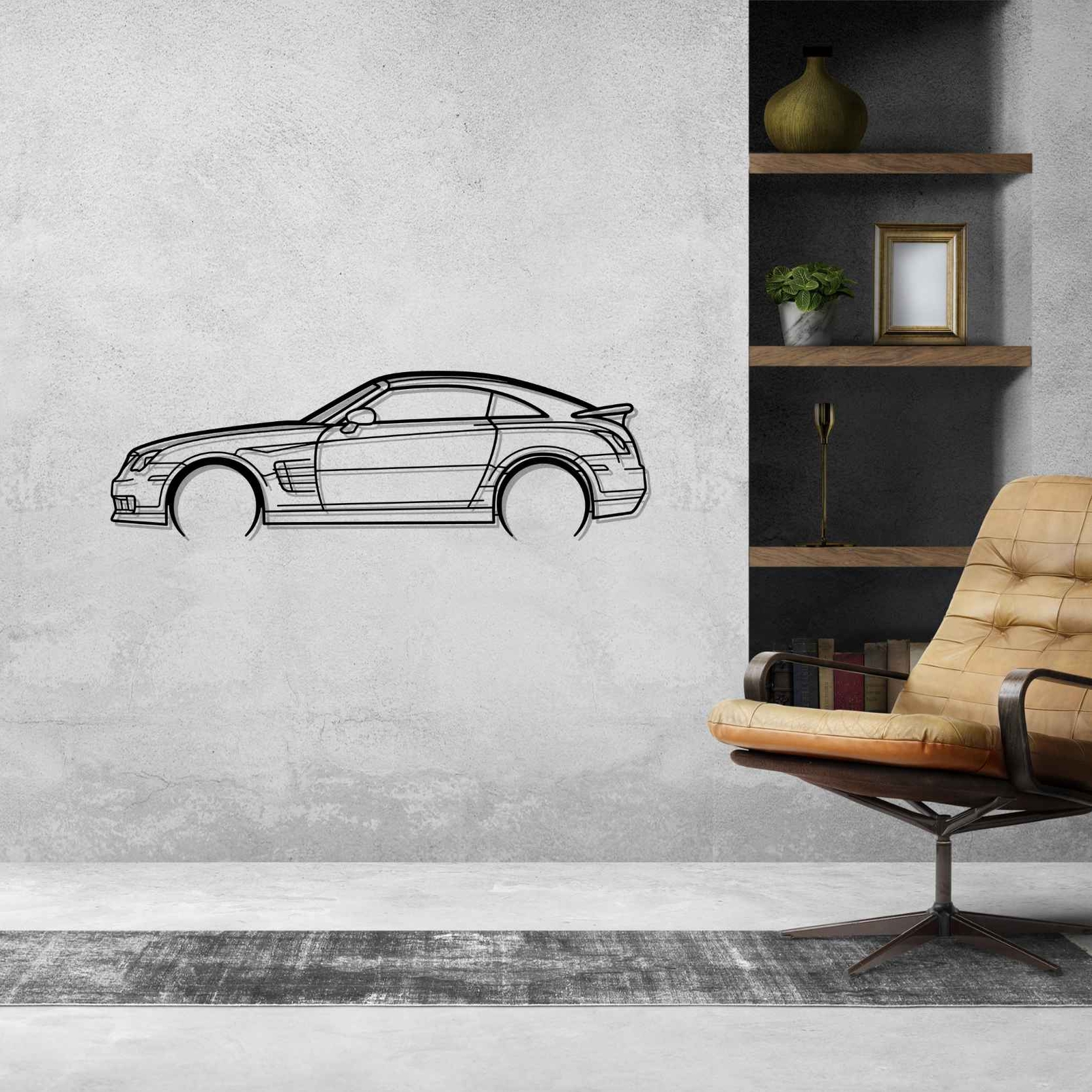 Wall Art Home Decor 3D Acrylic Metal Car Auto Poster USA Silhouette Coupe