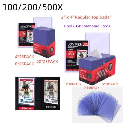 100/200/500x Toploader 3'' X 4'' für 35pt Pokemon Magic Yugioh TCG Kartenhüllen