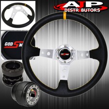 For 03-15 Accord Deep Dish Black Steering Wheel Black Hub Extender Adapter For 03-15 Accord Deep Dish Black Steering Wheel Black Hub Extender Adapter