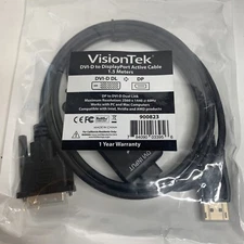 VisionTek 900823 DVI-D to DisplayPort Active Cable 1.5 Meters, PC and MAC