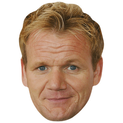 Gordon Ramsay (Smirk) Großer Kopf. Größer als das Leben Maske.