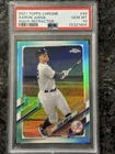 2021 TOPPS CHROME AARON JUDGE AQUA REFRACTOR /199 PSA 10