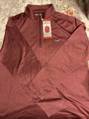 NWT Greg Norman Classic Fit Micro Fleece Plum 1/4 Zip Front Shirt Men's Size M