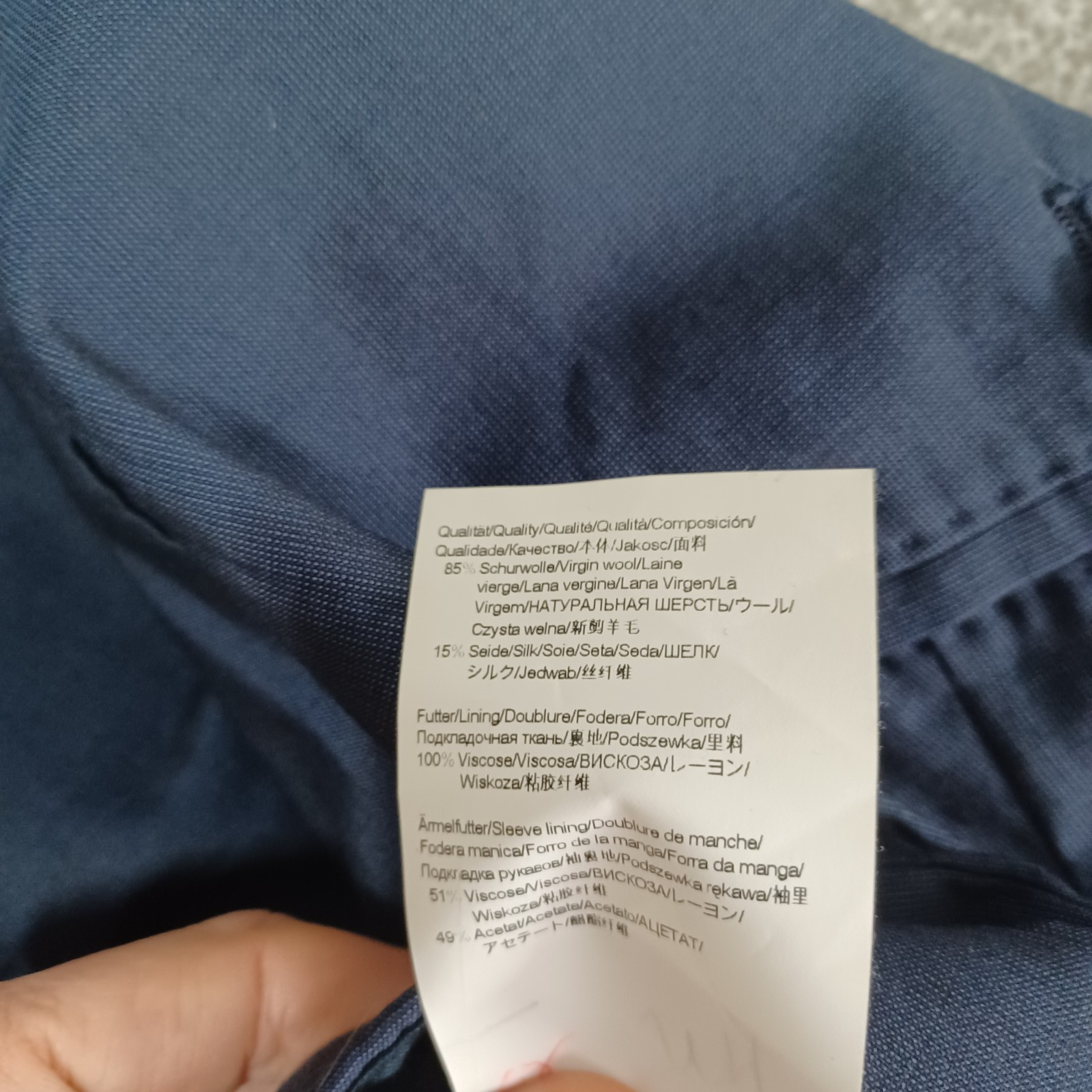 Hugo Boss Trousers Mens W34 L33 Wool Silk Blend Dark Blue Zip Fly thumbnail 6