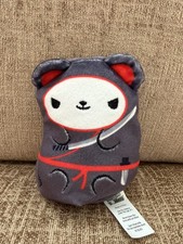Bears VS Donuts Ninja Bear 4" Bean Plush 2024 Unboxed, Gray, Tush Tag, EUC