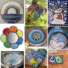Iridescent Glass Mosaic Tiles for Crafts Bulk,200g Broken Mosaic Glass Pieces...