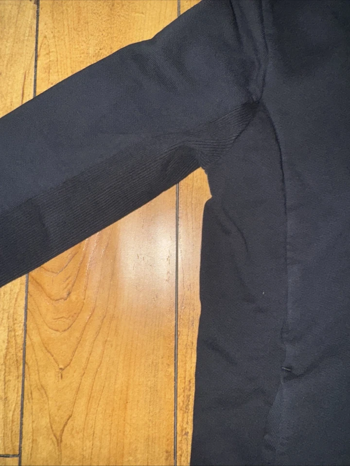 Sudadera con Capucha Estándar James Perse Talla 2 Negra Oculta Asimétrica Cremallera Completa Foto 2 de 4