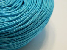 1MM Cyan Blue Wax Cotton Cord Jewelry Making Stringing Material - Threaded
