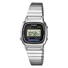 Casio LA670WA-1DF Women's Digital with Stainless Steel Wrist Watch, Gray