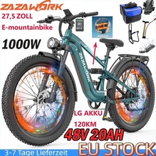 27,5" 1000W 48V 20Ah Elektrofahrrad Mountainbike Fatbike City EBike 45km/h …