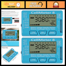2PCS Digital Battery Capacity Checker LCD Tester for LiPo Li-ion NiMH 8-in-1