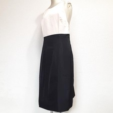 CHANEL Women Dress Vintage Bicolor Black White 40 Coco Mark VHTF Designer Collec