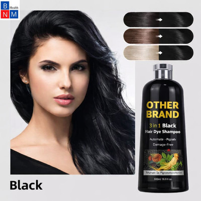 BNM Health 3 in 1 Hair Dye Shampoo Instant Gray Coverage Herbal 500mL Men Women